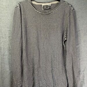 Jungmaven Black & White Striped Crewneck Tee